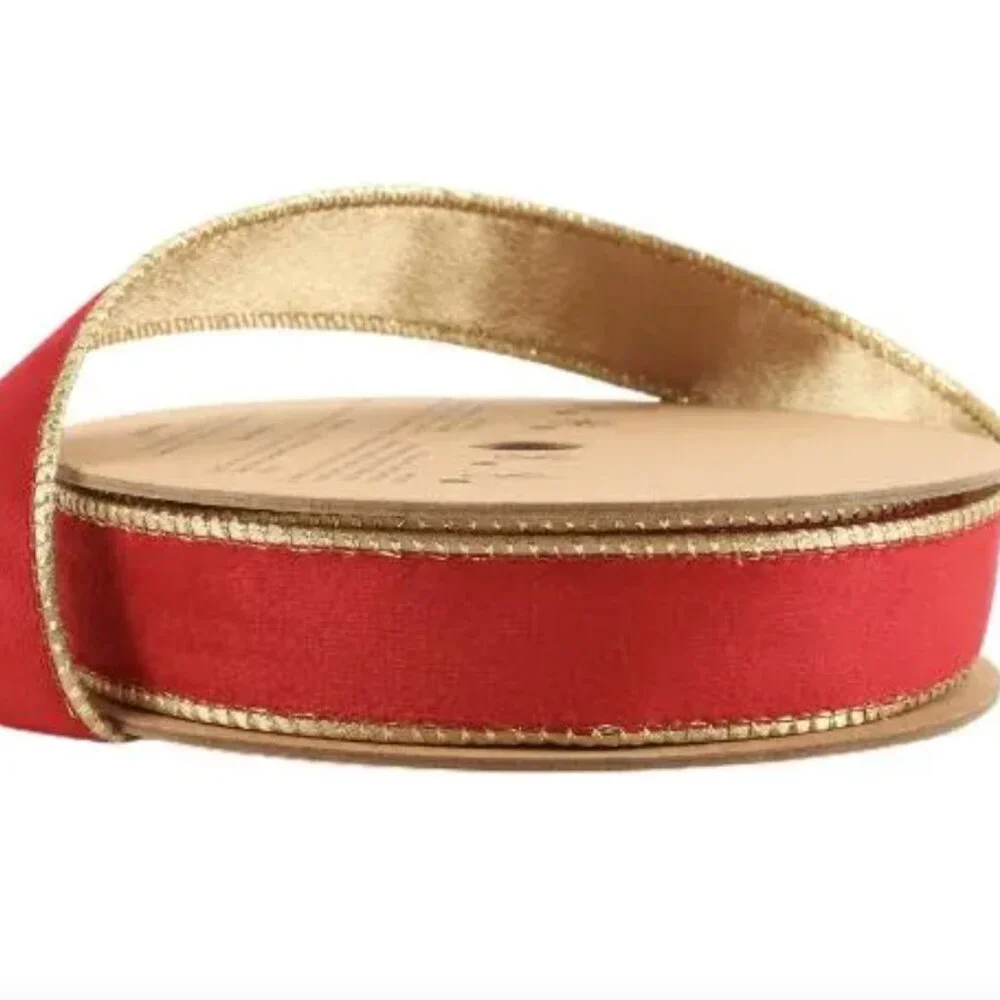Reversible Classic Velvet Wired Ribbon Christmas Craft Supplies 10 Yard Roll